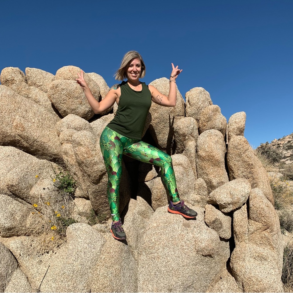 Goldsheep Limited Edition Salad Greens-Print Yoga Pants